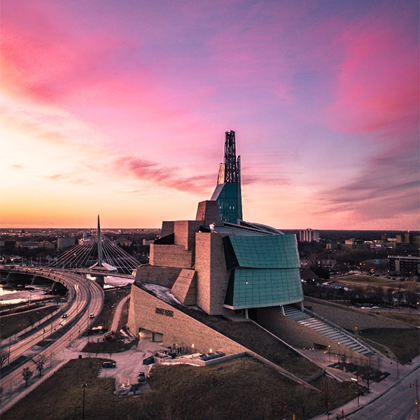 Canadian Museum for Human Rights at sunset